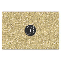 Gold Glitter Sparkle Glam Monogram Initial Custom Tissue Paper