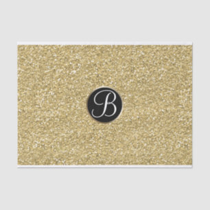 Gold Glitter Sparkle Glam Monogram Initial Custom Tissue Paper