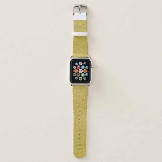 Gold Glitter, Sparkle, Glitter Background Apple Watch Band (Front)