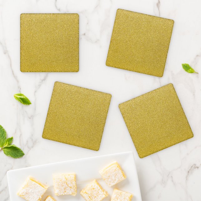 Gold Glitter, Sparkle, Glitter Background Coaster Set (In Situ)