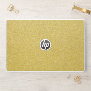 Gold Glitter, Sparkle, Glitter Background HP Laptop Skin