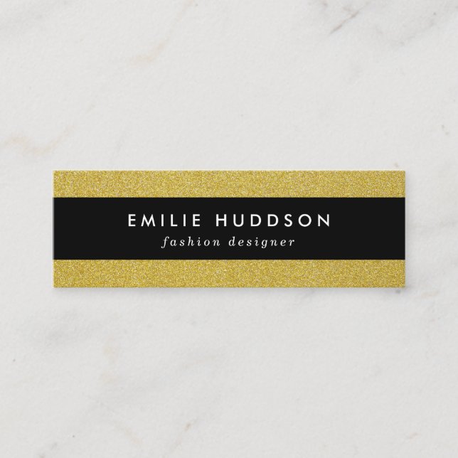 Gold Glitter, Sparkle, Glitter Background Mini Business Card (Front)