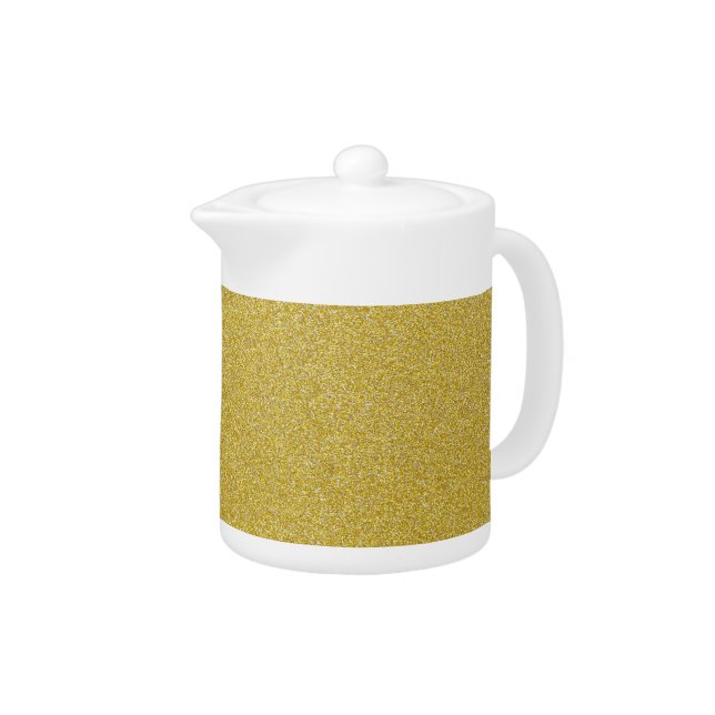 Gold Glitter, Sparkle, Glitter Background Teapot (Right)