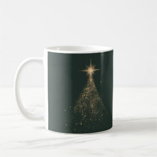 Gold glitter sparkle green modern Christmas photo Coffee Mug