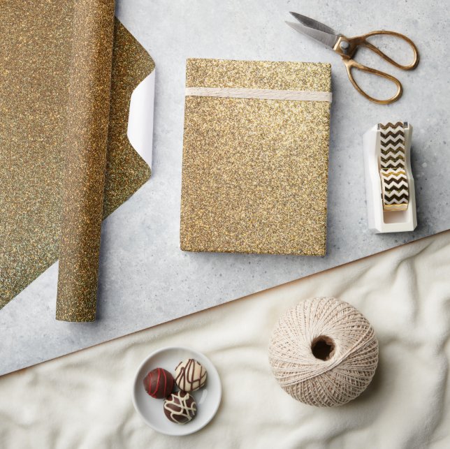 Gold glitter sparkle luxury glamorous wrapping paper (Crafts)