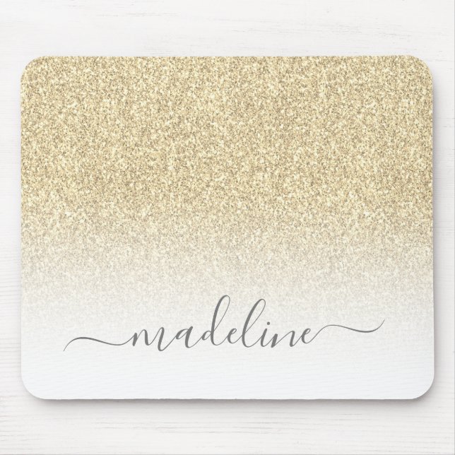 Gold Glitter Sparkle Mouse Pad (Front)