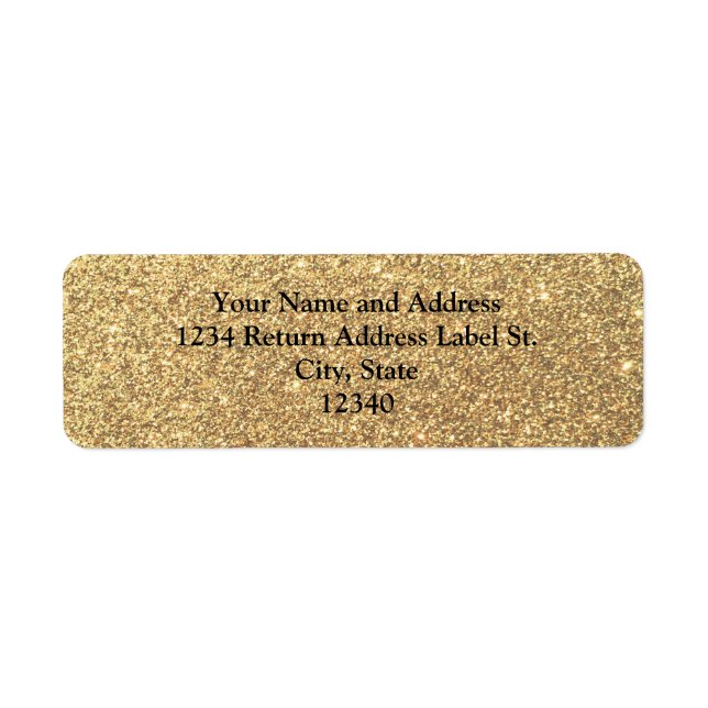 Gold Glitter Sparkle Pattern Background Label (Front)