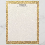 Gold Glitter Sparkle Pattern Background Letterhead