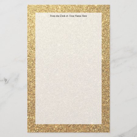 Gold Glitter Sparkle Pattern Background Stationery