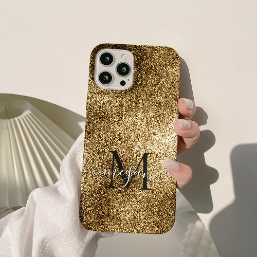Gold Glitter Sparkle Shimmering Metallic Chic  iPhone 15 Pro Max Case