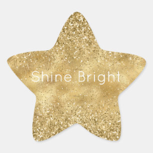 Gold Glitter Sparkle Star Sticker