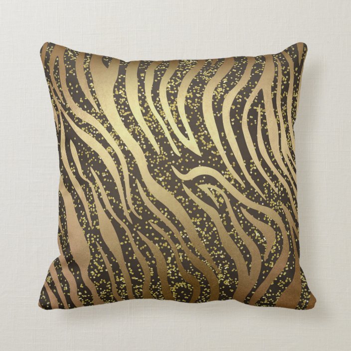 Custom Made Designer Throw Pillow-Jungle Tiger Zebra Stripe main image 1