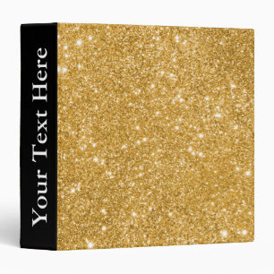 Gold Glitter Sparkles 3 Ring Binder