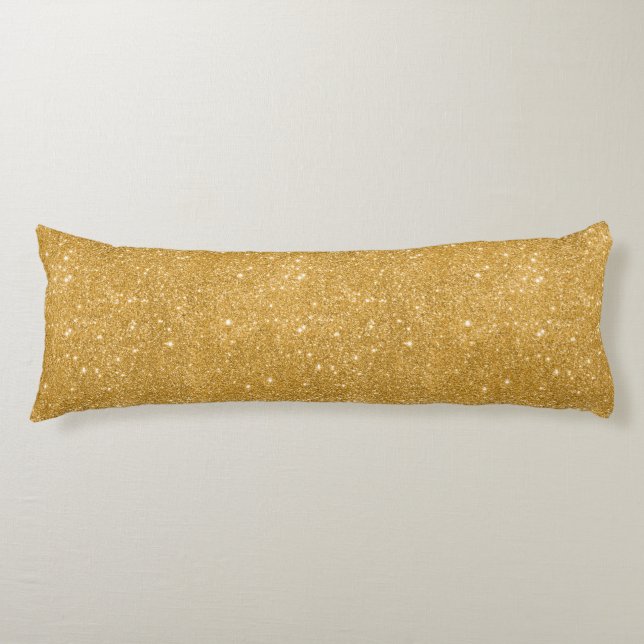 Gold Glitter Sparkles Body Pillow (Front)