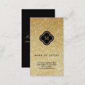 Gold Glitter Sparkles Chic Quatrefoil Profile Card (Front/Back)