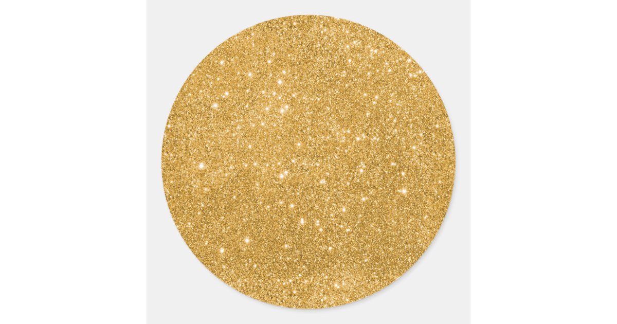 Gold Glitter Sparkles Classic Round Sticker