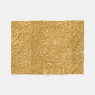 Gold Glitter Sparkles Fleece Blanket