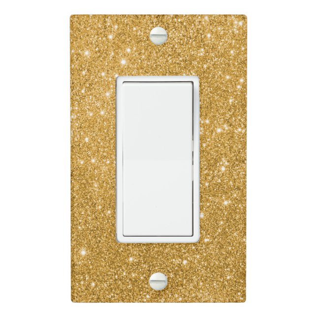 Gold Glitter Sparkles Light Switch Cover (In Situ)