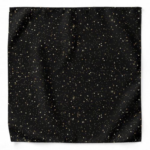 Gold glitter sparkles on black bandana