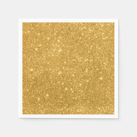 Gold Glitter Sparkles Paper Napkins
