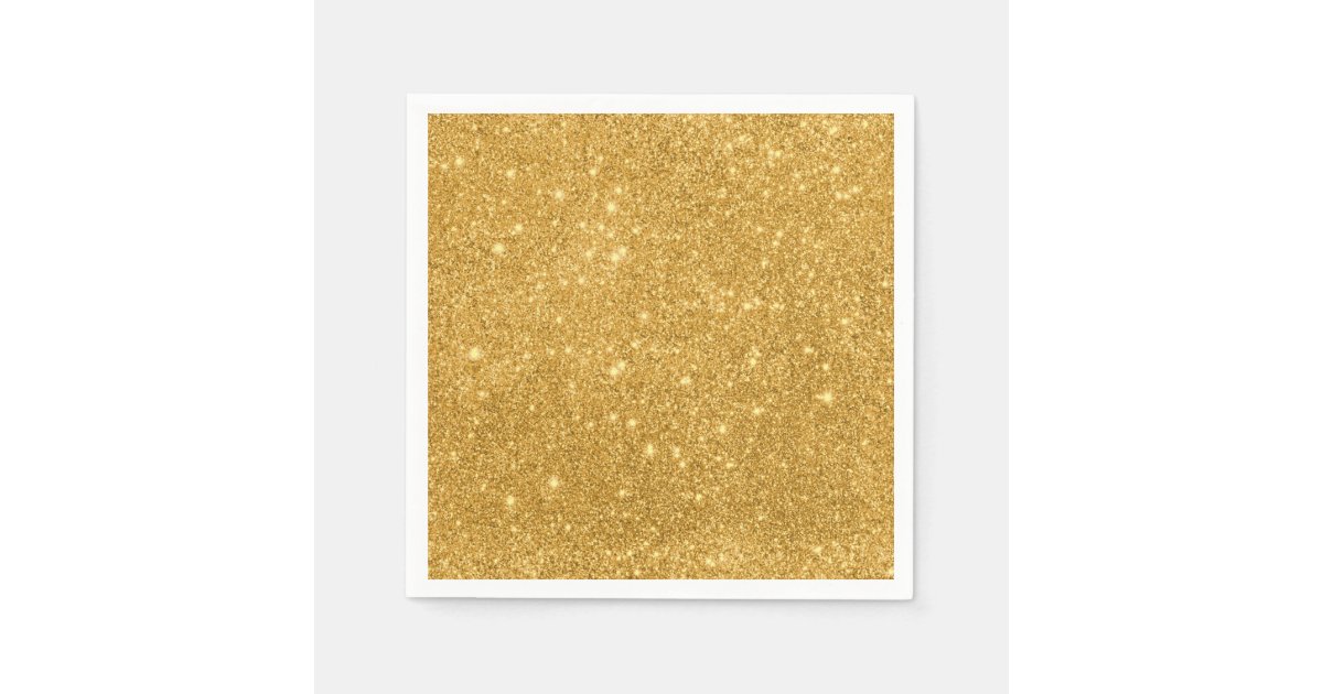 Gold Glitter Sparkles Paper Napkins Zazzle