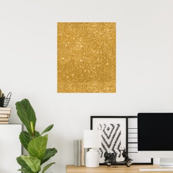 Gold Glitter Sparkles Poster | Zazzle