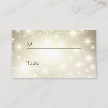 Gold Glitter Sparkles - Wedding Table Place Card