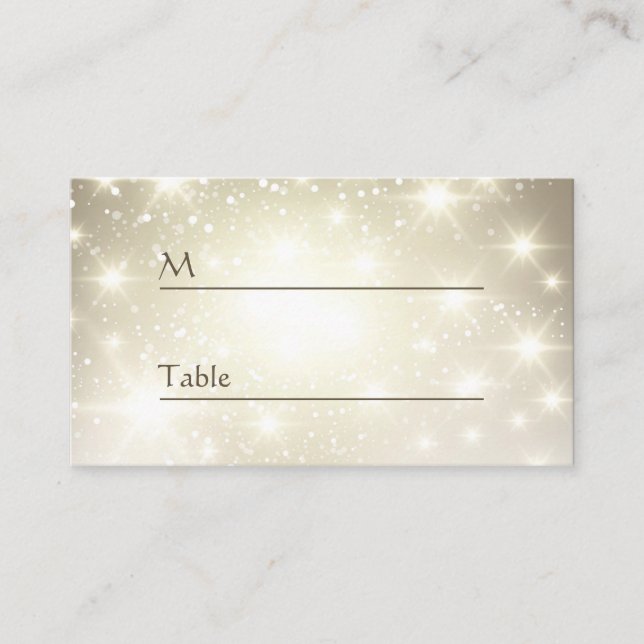 Gold Glitter Sparkles - Wedding Table Place Card (Front)