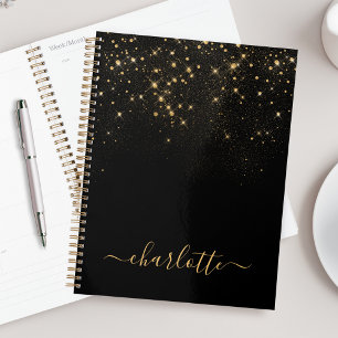 Gold Glitter Sparkling Elegant Glamorous Script Planner
