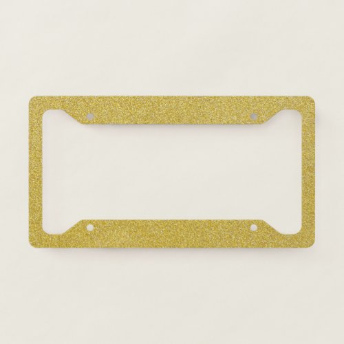 Gold Glitter Sparkly Glitter Background License Plate Frame