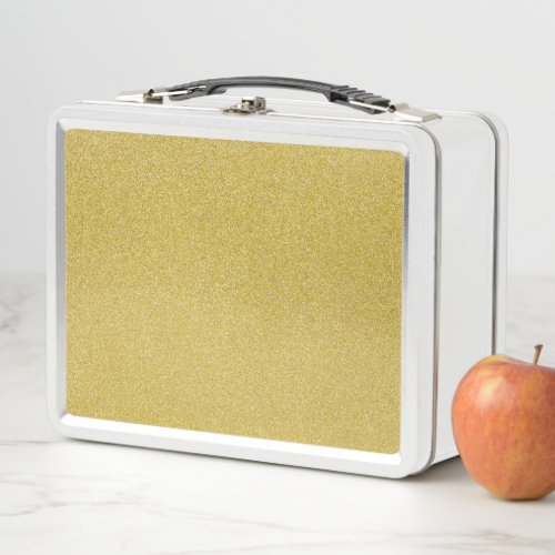Gold Glitter Sparkly Glitter Background Metal Lunch Box