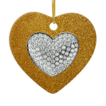 Gold glitter sparkly heart