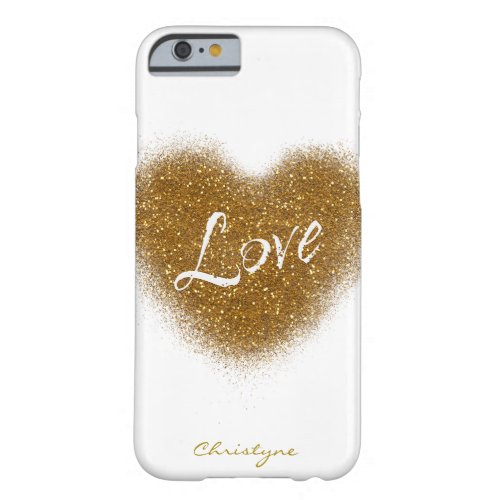 Gold Glitter Spill LOVE Heart Custom Phone Case