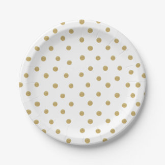 Gold Glitter Spots Paper Plate