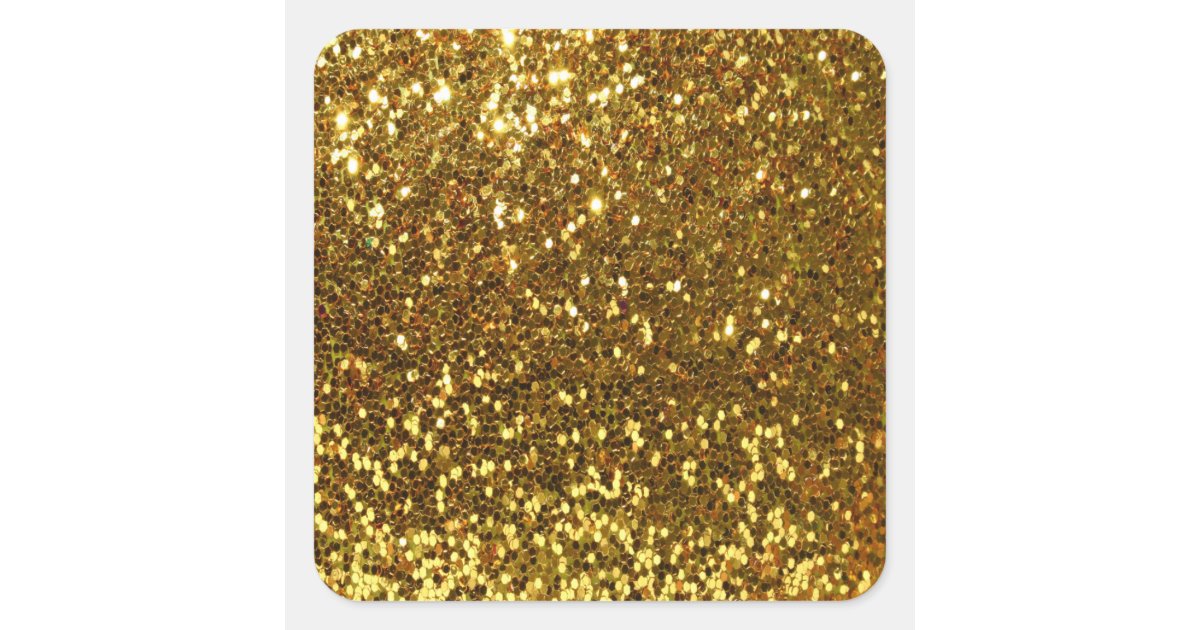 Gold Glitter Square Sticker | Zazzle