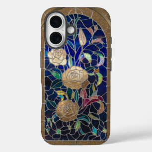 Gold Glitter Stained Glass iPhone 16 Case