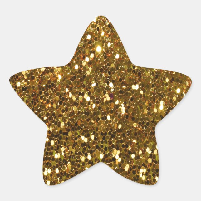 Gold Glitter Star Sticker (Front)