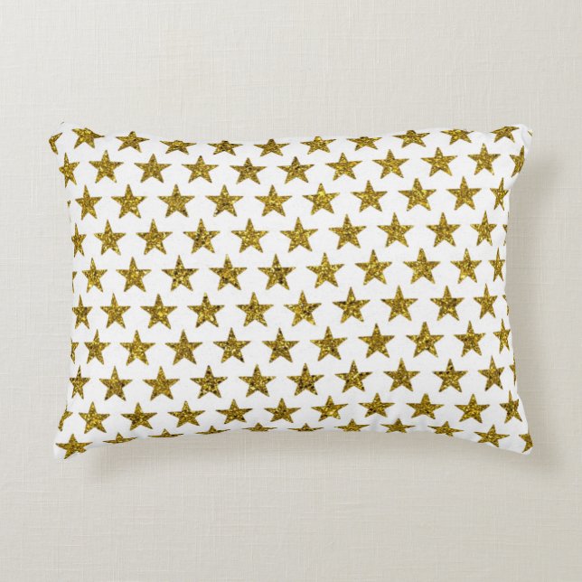 Gold glitter stars  accent pillow (Front)