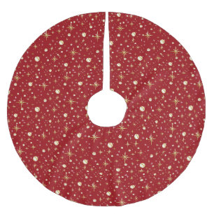 Gold glitter stars, blue and gold, brushed polyester tree skirt
