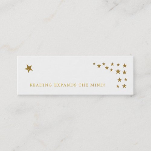 Gold Glitter Stars Bookmark Card