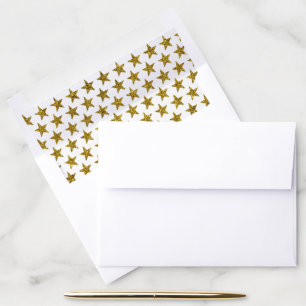 Gold glitter stars envelope liner