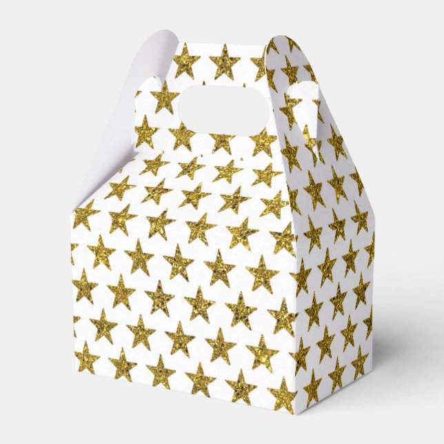 Gold glitter stars  favor boxes (Front Side)