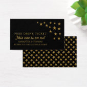 Gold Glitter Stars Free Drink Ticket (Desk)