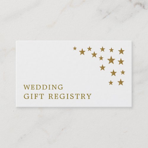 Gold Glitter Stars Gift Registry Card