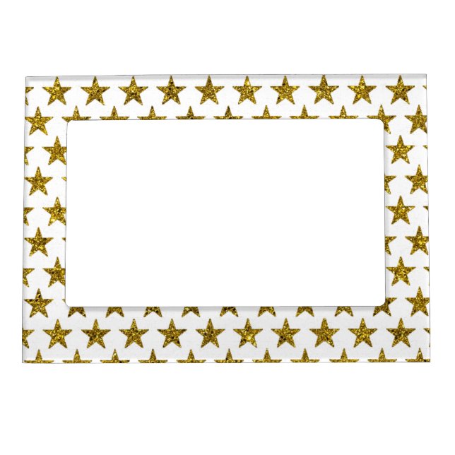 Gold glitter stars  magnetic frame (Front)