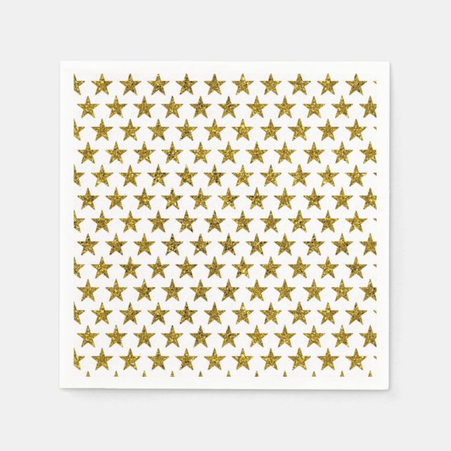 Gold glitter stars  napkins (Front)