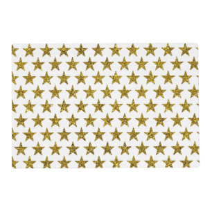 Gold glitter stars placemat
