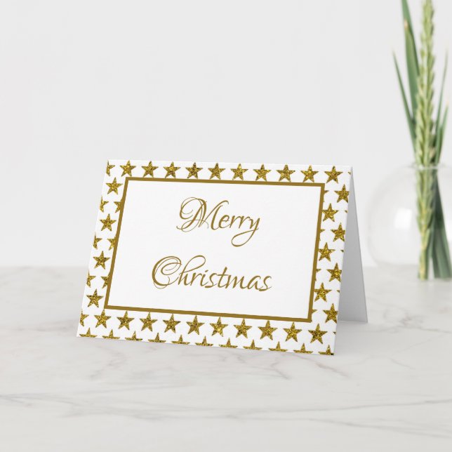 Gold glitter stars postcard (Front)