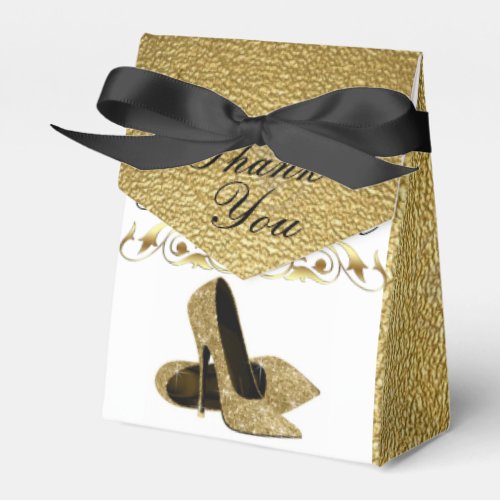 Gold Glitter Stiletto Heels _ Tent Favor Box
