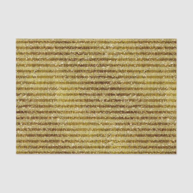 Gold Glitter Stripes Tissue Paper (Front)